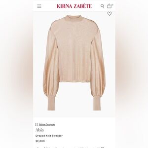 Alaia semi sheer nude gold blouse